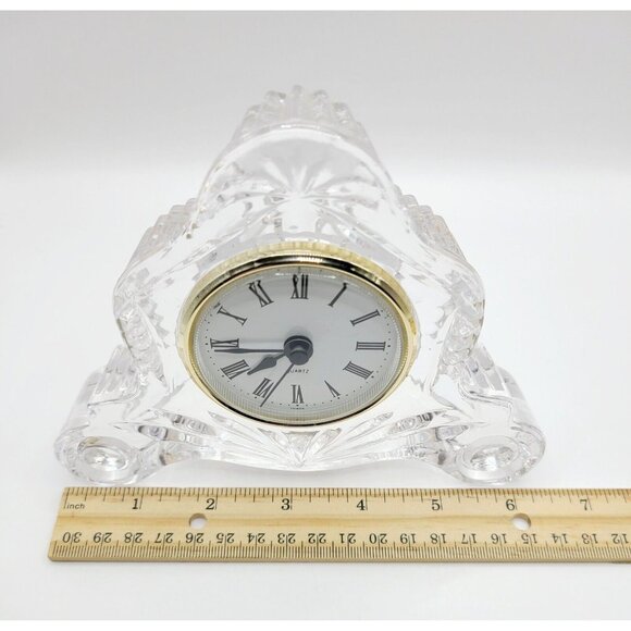 Vintage Crystal Desk Mantel Shelf Clock Quartz Untested Excellent Condition - Picture 8 of 9